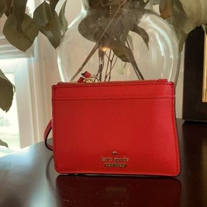 Kate Spade Red Keyring Wristlet Wallet